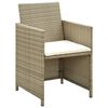 vidaXL 4-tlg. Garten-Lounge-Set mit Auflagen Beige Poly Rattan