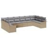vidaXL Gartensofa-set 10 stk. Beige Poly-Rattan