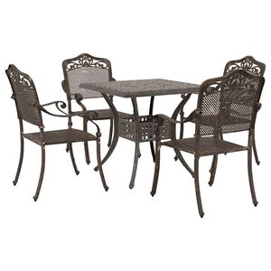 vidaXL Gartentisch Set 5 pcs Bronze Gussaluminium