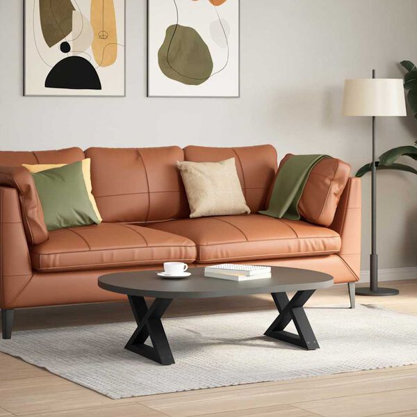 vidaXL Couchtischbeine 2 Stk. Schwarz 60x(30-31,3) cm Stahl