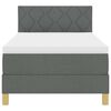 vidaXL Boxspringbett mit Kissen Dunkelgrau 90 x 200 cm Stoff
