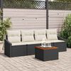 vidaXL Gartensofa-set mit Kissen 5 pcs Schwarz Poly-Rattan