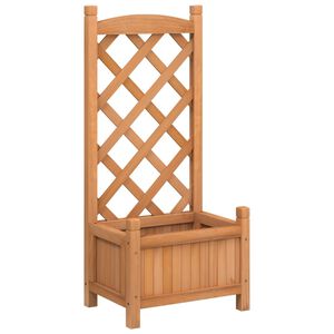 vidaXL Pflanzk&uuml;bel mit Spalier Braun Massivholz Tanne