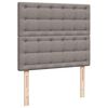 vidaXL Ottoman-Bett mit Matratze & LEDs Taupe 120x190 cm Stoff