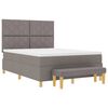 vidaXL Boxspringbett mit Matratze Taupe 160 x 200 cm Stoff