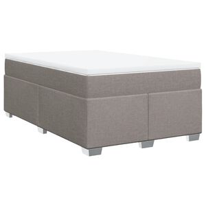 vidaXL Boxspringbett mit Matratze Taupe 120x190 cm Stoff