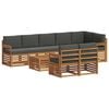 vidaXL Outdoor-Sofagarnitur 9 stk. Natur und Anthrazit Polyester
