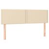 vidaXL Boxspringbett mit Matratze Creme 140x190 cm Stoff