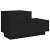 vidaXL Nachttisch mit LED-Leuchten Schwarz 70x36x40,5 cm