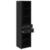vidaXL Highboard Schwarz Eichen-Optik 45 x 42,5 x 185 cm Holzwerkstoff