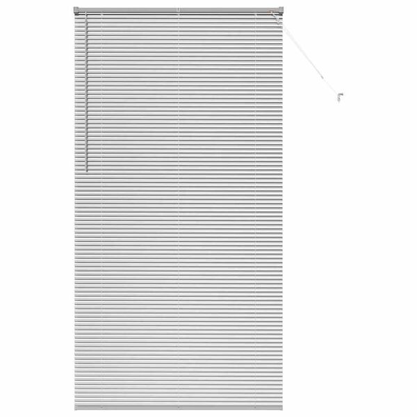 vidaXL Fensterjalousie mit Vorhängen Silber Aluminium