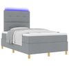 vidaXL LED Boxspringbett mit Matratze Hellgrau 120 x 200 cm Stoff