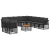 vidaXL Outdoor-Sofagarnitur 12 pcs Schwarz und Dunkelgrau Polyester