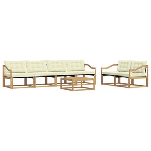 vidaXL Outdoor-Sofagarnitur 7 stk. Wei&szlig; und Creme