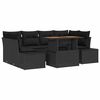 vidaXL Garten-Sofa-Set mit Speicher 7 pcs Schwarz Poly Rattan