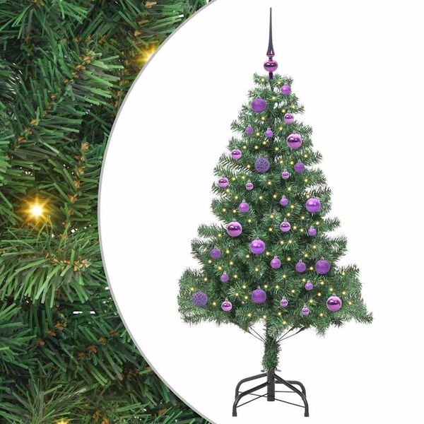 vidaXL Weihnachtsbaum mit 150 LEDs mit St&auml;nder Gr&uuml;n 150 cm PVC