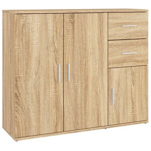 vidaXL Sideboard Sonoma-Eiche 91 x 29,5 x 75 cm Holzwerkstoff