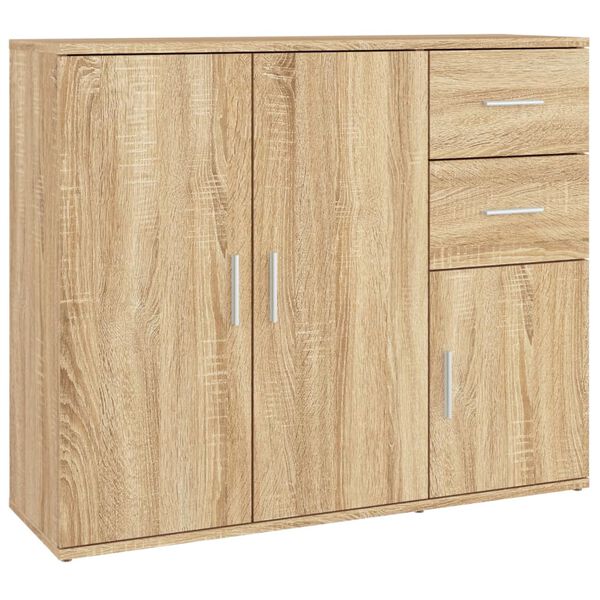 vidaXL Sideboard Sonoma-Eiche 91 x 29,5 x 75 cm Holzwerkstoff
