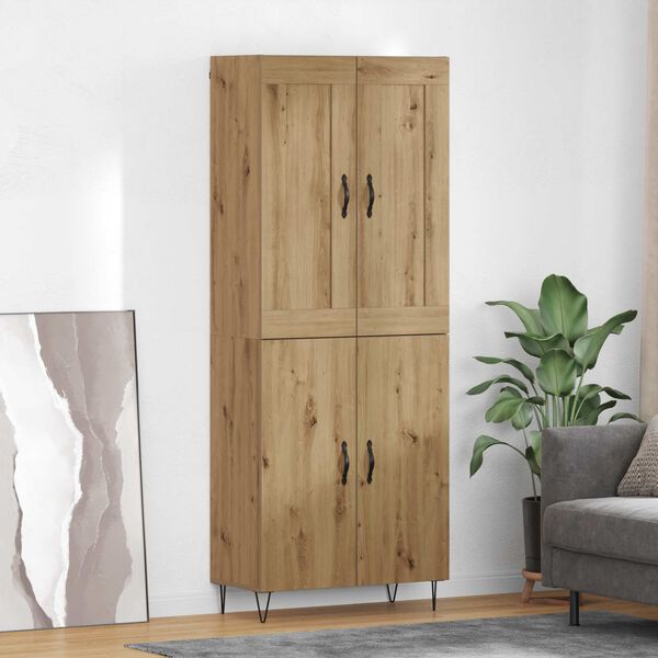 vidaXL Highboard Artisan-Eiche 69,5 x 34 x 180 cm Holzwerkstoff