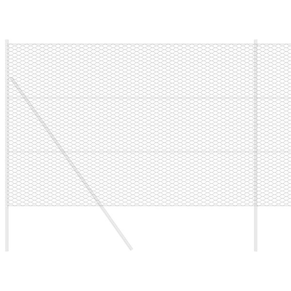vidaXL Hexagonzaun Grau 1,6 x 50 m Stahl