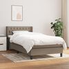 vidaXL Boxspringbett mit Matratze Taupe 90x200 cm Stoff