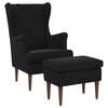 vidaXL Sessel mit Fu&szlig;hocker 2 stk. Schwarz Samt