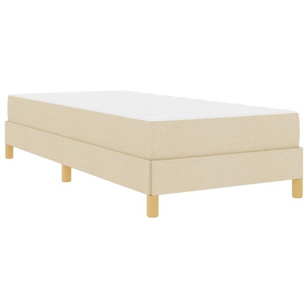 vidaXL Boxspringbett mit Matratze Creme 100 x 200 cm Stoff