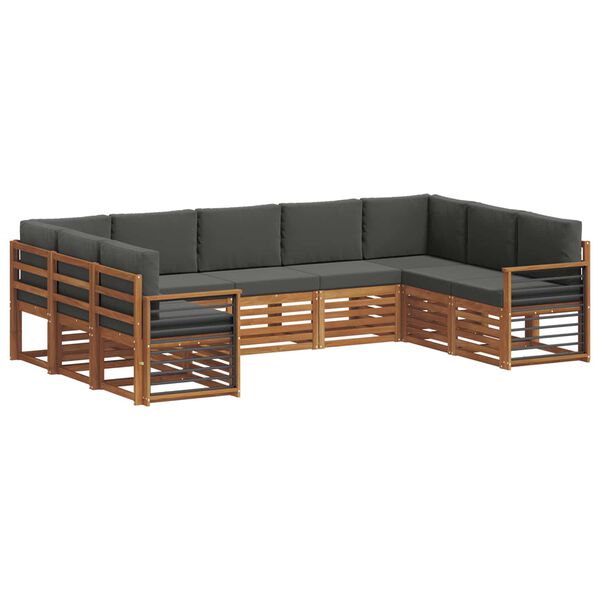 vidaXL Ecksofa Set 9 pcs Natur und Anthrazit Massivholz Akazie
