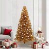 vidaXL Weihnachtsbaum mit 300 LEDs mit St&auml;nder Gold 210 cm PET