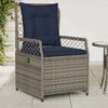 vidaXL Liegende Gartenst&uuml;hle 2 Stk. Grau Poly Rattan