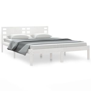 vidaXL Massivholzbett ohne Matratze Wei&szlig; 120x200 cm Kiefernholz