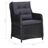 vidaXL 11-tlg. Garten-Essgruppe Poly Rattan Schwarz