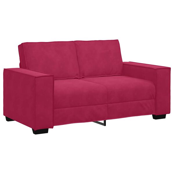 vidaXL 2-Sitzer-Sofa Weinrot 120 cm Samt