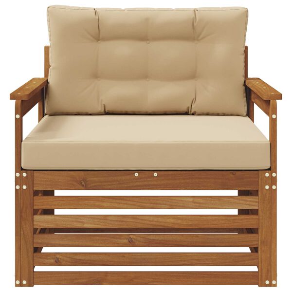 vidaXL Outdoor-Sofagarnitur Massives Akazienholz und Polyester Natur