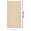 vidaXL Teppich ZIZUR Beige 60x110 cm Jute-Optik Indoor und Outdoor