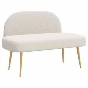 vidaXL Gepolsterte Bank mit R&uuml;ckenlehne Creme 110 x 60 x 76 cm Boucl&eacute;