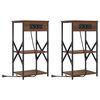 vidaXL Nachttisch mit Regal 2 stk. Braun Eichen-Optik 41 x 31 x 76 cm