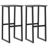 vidaXL Barhocker 2 Stk. Schwarz 38x38x80 cm Pulverbeschichteter Stahl
