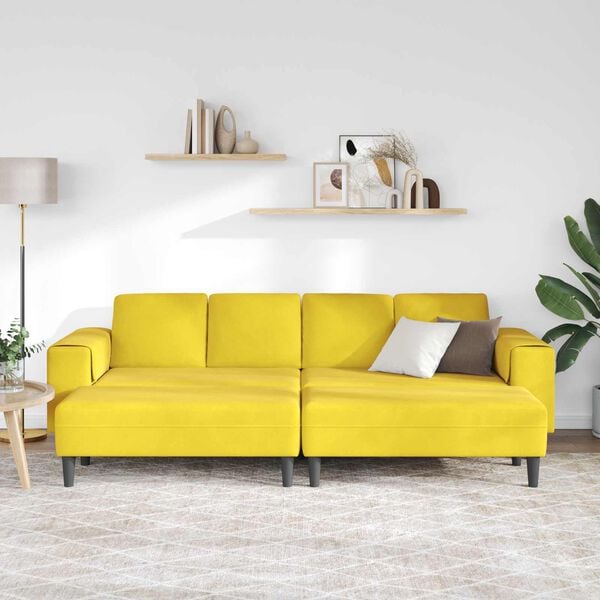 vidaXL Wohnzimmer Couch 3 pcs Gelb