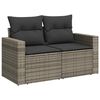 vidaXL 8-tlg. Garten-Sofagarnitur mit Kissen Grau Poly Rattan