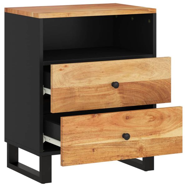 vidaXL Nachttisch 50x33x62 cm Massivholz Akazie & Holzwerkstoff