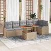 vidaXL Garten-Sofa-Set mit Kissen 7 pcs Beige und Hellgrau