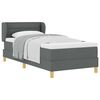vidaXL Boxspringbett mit Matratze Dunkelgrau 100 x 200 cm Stoff