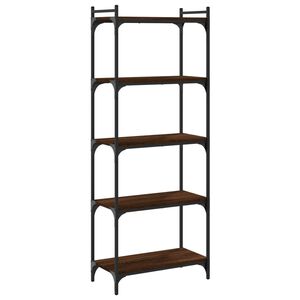 vidaXL B&uuml;cherregal 5 B&ouml;den Braun Eiche-Optik 60x30x154cm Holzwerkstoff