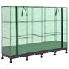 vidaXL Gartenplanter mit Gew&auml;chshausabdeckung und R&auml;dern 4 Stk. Braun