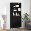 vidaXL Highboard Schwarz Eichen-Optik 69,5 x 34 x 180 cm Holzwerkstoff