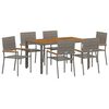 vidaXL Garten Essgruppe 7 pcs Grau Poly-Rattan