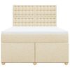vidaXL Boxspringbett mit Matratze Creme 160x200 cm Stoff
