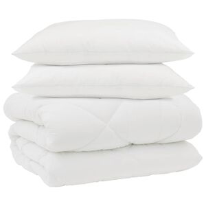vidaXL Winterbettdecke mit Kissen 3 stk. Wei&szlig; Mikrofaser