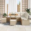 vidaXL Gartensofa-set mit Kissen mit Speicher 8 pcs Beige Poly Rattan